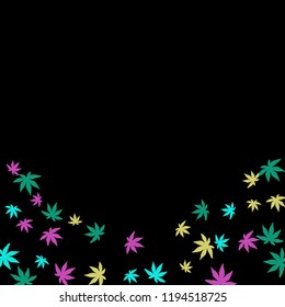 Cute vegetative pattern with simple small leaves for a greeting card or poster. Vector background for spring or summer design
