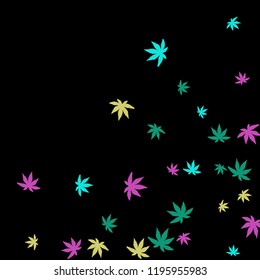 Cute vegetative pattern with simple small leaves for a greeting card or poster. Vector background for spring or summer design
