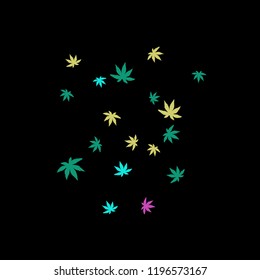 Cute vegetative pattern with simple small leaves for a greeting card or poster. Vector background for spring or summer design
