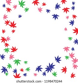 Cute vegetative pattern with simple small leaves for a greeting card or poster. Vector background for spring or summer design
