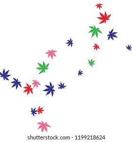Cute vegetative pattern with simple small leaves for a greeting card or poster. Vector background for spring or summer design
