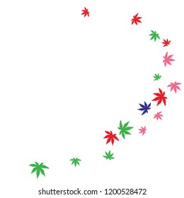 Cute vegetative pattern with simple small leaves for a greeting card or poster. Vector background for spring or summer design
