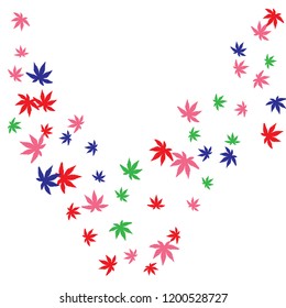 Cute vegetative pattern with simple small leaves for a greeting card or poster. Vector background for spring or summer design
