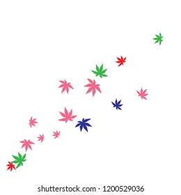 Cute vegetative pattern with simple small leaves for a greeting card or poster. Vector background for spring or summer design
