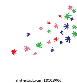 Cute vegetative pattern with simple small leaves for a greeting card or poster. Vector background for spring or summer design
