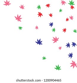 Cute vegetative pattern with simple small leaves for a greeting card or poster. Vector background for spring or summer design
