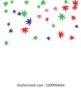 Cute vegetative pattern with simple small leaves for a greeting card or poster. Vector background for spring or summer design
