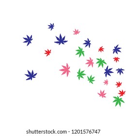 Cute vegetative pattern with simple small leaves for a greeting card or poster. Vector background for spring or summer design
