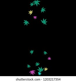 Cute vegetative pattern with simple small leaves for a greeting card or poster. Vector background for spring or summer design
