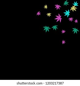 Cute vegetative pattern with simple small leaves for a greeting card or poster. Vector background for spring or summer design
