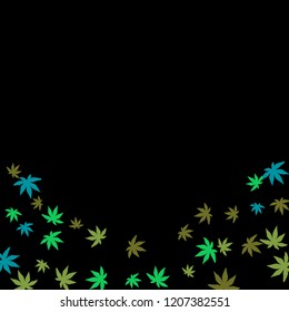 Cute vegetative pattern with simple small leaves for a greeting card or poster. Vector background for spring or summer design

