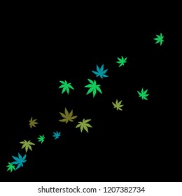 Cute vegetative pattern with simple small leaves for a greeting card or poster. Vector background for spring or summer design
