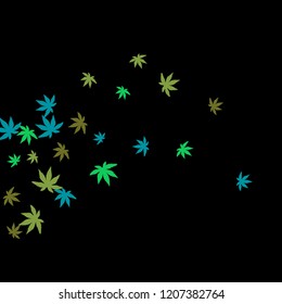 Cute vegetative pattern with simple small leaves for a greeting card or poster. Vector background for spring or summer design
