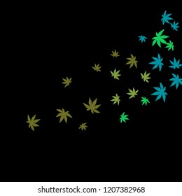 Cute vegetative pattern with simple small leaves for a greeting card or poster. Vector background for spring or summer design
