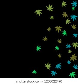 Cute vegetative pattern with simple small leaves for a greeting card or poster. Vector background for spring or summer design
