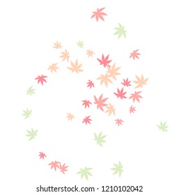 Cute vegetative pattern with simple small leaves for a greeting card or poster. Vector background for spring or summer design
