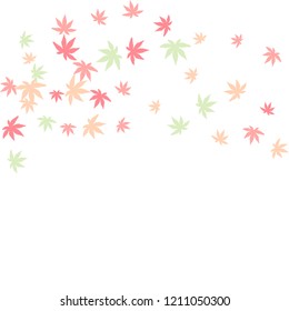 Cute vegetative pattern with simple small leaves for a greeting card or poster. Vector background for spring or summer design
