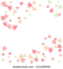 Cute vegetative pattern with simple small leaves for a greeting card or poster. Vector background for spring or summer design
