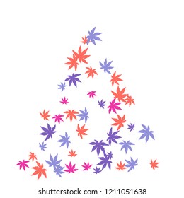 Cute vegetative pattern with simple small leaves for a greeting card or poster. Vector background for spring or summer design
