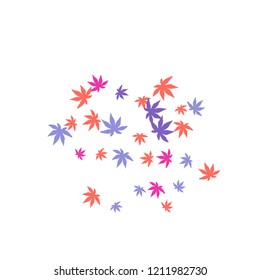 Cute vegetative pattern with simple small leaves for a greeting card or poster. Vector background for spring or summer design
