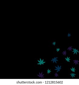 Cute vegetative pattern with simple small leaves for a greeting card or poster. Vector background for spring or summer design
