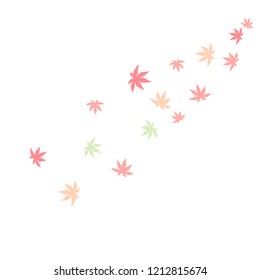 Cute vegetative pattern with simple small leaves for a greeting card or poster. Vector background for spring or summer design
