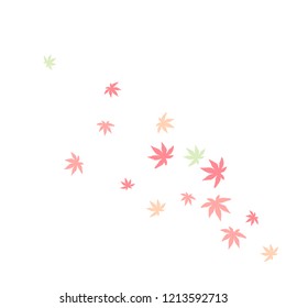 Cute vegetative pattern with simple small leaves for a greeting card or poster. Vector background for spring or summer design
