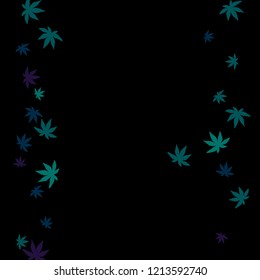 Cute vegetative pattern with simple small leaves for a greeting card or poster. Vector background for spring or summer design
