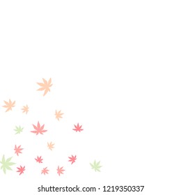  Cute vegetative pattern with simple small leaves for a greeting card or poster. Vector background for spring or summer design
