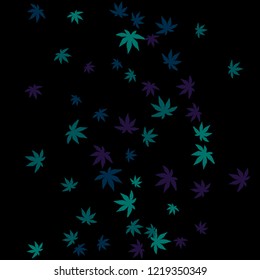  Cute vegetative pattern with simple small leaves for a greeting card or poster. Vector background for spring or summer design
