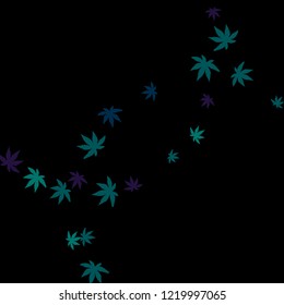  Cute vegetative pattern with simple small leaves for a greeting card or poster. Vector background for spring or summer design
