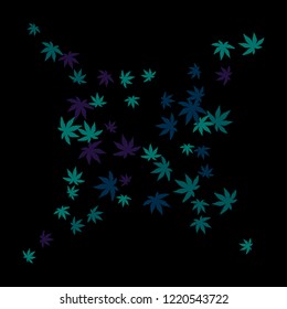  Cute vegetative pattern with simple small leaves for a greeting card or poster. Vector background for spring or summer design
