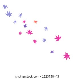 Cute vegetative pattern with simple small leaves for a greeting card or poster. Vector background for spring or summer design
