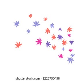 Cute vegetative pattern with simple small leaves for a greeting card or poster. Vector background for spring or summer design
