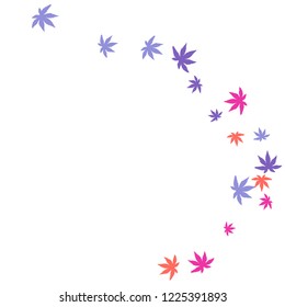 Cute vegetative pattern with simple small leaves for a greeting card or poster. Vector background for spring or summer design
