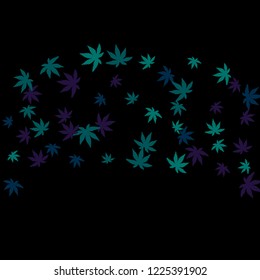 Cute vegetative pattern with simple small leaves for a greeting card or poster. Vector background for spring or summer design
