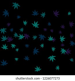 Cute vegetative pattern with simple small leaves for a greeting card or poster. Vector background for spring or summer design
