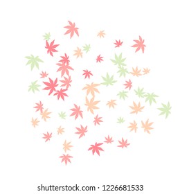 Cute vegetative pattern with simple small leaves for a greeting card or poster. Vector background for spring or summer design
