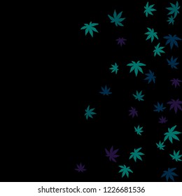 Cute vegetative pattern with simple small leaves for a greeting card or poster. Vector background for spring or summer design
