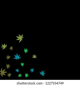 Cute vegetative pattern with simple small leaves for a greeting card or poster. Vector background for spring or summer design
