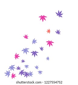 Cute vegetative pattern with simple small leaves for a greeting card or poster. Vector background for spring or summer design
