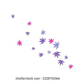 Cute vegetative pattern with simple small leaves for a greeting card or poster. Vector background for spring or summer design
