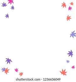 Cute vegetative pattern with simple small leaves for a greeting card or poster. Vector background for spring or summer design