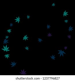 Cute vegetative pattern with simple small leaves for a greeting card or poster. Vector background for spring or summer design