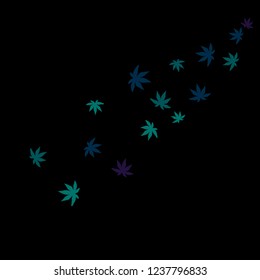 Cute vegetative pattern with simple small leaves for a greeting card or poster. Vector background for spring or summer design