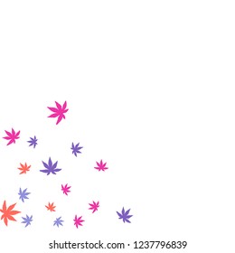 Cute vegetative pattern with simple small leaves for a greeting card or poster. Vector background for spring or summer design