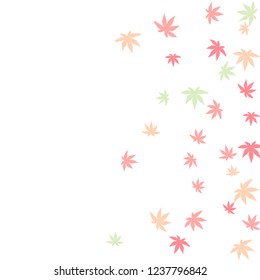 Cute vegetative pattern with simple small leaves for a greeting card or poster. Vector background for spring or summer design