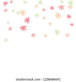 Cute vegetative pattern with simple small leaves for a greeting card or poster. Vector background for spring or summer design