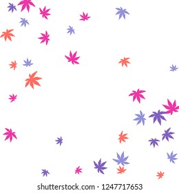 Cute vegetative pattern with simple small leaves for a greeting card or poster. Vector background for spring or summer design