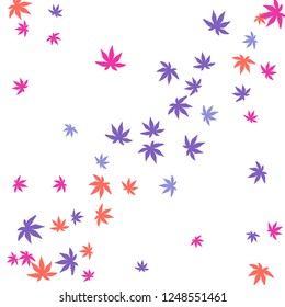 Cute vegetative pattern with simple small leaves for a greeting card or poster. Vector background for spring or summer design